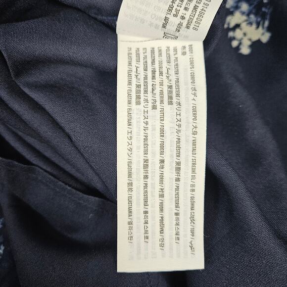 Abercrombie & Fitch Blue Floral Smocked Maxi Dress Puff Sleeve XXS Square Neck - Picture 5 of 8